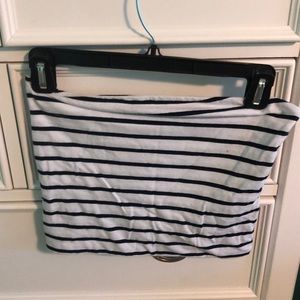Brandy Melville white and blue striped tube top
